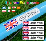 4 Personalised name Big CYCLE BIKE FRAME HELMET Stickers (See the Description)