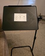 Adjustable Black Overchair Table with Tilting, Height Adjustable Top