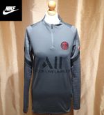 Nike Paris Saint Germain Men's Activewear Top PSG Size S Grey Thumb Holes Top