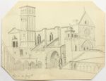 Basilika San Francesco in Assisi,  1858, Bleistift Romantik Unbekannt (19.Jhd)