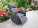 RATTAN RECLINER WICKER GARDEN OUTDOOR SUN LOUNGER  LAZYBOY FURNITURE PATIO GREY