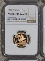 2019 Great Britain Gold Full Sovereign NGC PF70 Ultra Cameo 22ct Gold coin 1 one