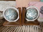 Vintage timeless ‘old world’ Spinning Old World Globe Bookends Rotating Globe