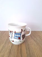 Vintage Coffee Mug from "Kafer" Munchen, Germany Ladybirds, Clothes Line Print