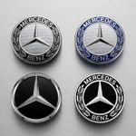 4 x Black Mercedes Benz 75mm Alloy Wheel Centre Caps AMG A B C E S M Class Hub