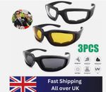 3 PCS UV400 Sunglasses Motorcycle Riding Glasses Windproof Dustproof Goggles