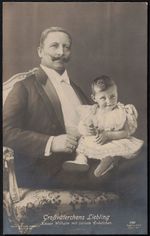 German Reich 1907 Map of Kaiser Wilhelm II and his grandson