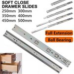 Soft Close Drawer Runners Full Extension Ball Bearing Slide Draw Slide 250-600mm