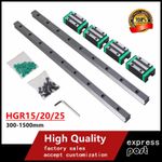 HGR15 HGR20 HGR25 2PCS Linear Rail Guide + 4PCS HGH15CA HGH20CA Block HGH20 CNC