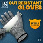 SAFETY GLOVES,CUT RESISTANT, LEVEL 5 WORK, KNIFE GRIP PROTECTION, NON SLIP UK