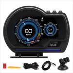 OBD2 Head Up Car HUD Alarm Gauge Digital Display Speedometer Turbo RPM Temp GPS