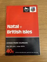 BRITISH LIONS 1974 v NATAL ( SOUTH AFRICA ) RUGBY PROGRAMME