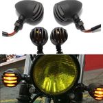 4x Aluminum Motorcycle Indicators Turn Signals Light Amber Motorbike Bullet Bulb