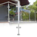 110cm Stainless Steel Glass Railing Post Balustrade Glazing Pole Handrail Stairs