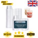 Clear Round Cups Hinged Lids Deli Pots Sauce Dip Chutney Plastic Food Containers