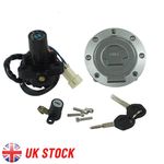 For Yamaha R6 R1 FZ6 FZ1 Ignition Barrel Fuel Tank Cap Seat Lock & Keys Set