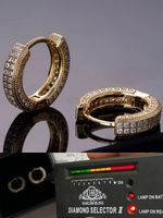 Moissanite Real 14k Gold &925 Silver Small Huggie Hoop Earrings 12mm Mens Ladies