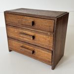 Vintage Miniature Wooden Chest of Drawers Dovetail Apprentice Style Tabletop