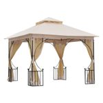 Outsunny Gazebo Party Tent Canopy Sun Shade for Patio Garden 3x3(m)
