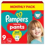 Pampers Baby Dry Nappy Diaper Pants Protect Pull Up Nappies 19kg+Size 9 pack 108