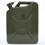 Steel 20L Jerry Can for Petrol or Diesel Fuel - Green