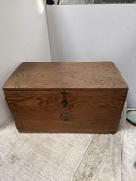 Vintage Wood Storage Chest Juneero Workshop Set Box 42x22x24cm Waxed Finish