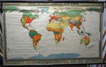 Vintage Mural World Map Rollable Poster Earth Vegetation Zones