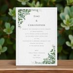 Eucalyptus Wedding Invitations / Evening Reception Invites with envelopes