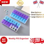 💊 Weekly 7 Day Pill Organizer 14 Grid Travel Medicine Vitamin Storage Box