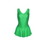 Girls Shiny Nylon Sleeveless- Leotard with skirt - Kids Dance Ballet Gymnastics