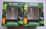 2 x Captain Morgan Glass Tankard Stein Spiced Rum Embossed Boxed
