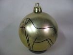 NEW HANDPAINTED RHODESIAN RIDGEBACK UNBREAKABLE GOLD CHRISTMAS ORNAMENT 2 1/2