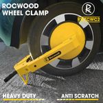 Wheel Clamp Heavy Duty Steel Car Van Safety Lock For Caravan Trailer Yellow