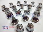 60x 33mm LONG Lux Plastic CHROME Wheel Nut Cover Cap Truck Scania Mercedes Volvo