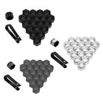 22/21/19mm/17mm 20Pcs Alloy Wheel Nut Bolt Covers Caps Universal Set For Any Car