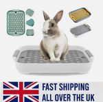 Large Rabbit Litter Tray, Convenient Rabbit Litter Box with Grid Pet Toilet