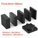 Black Rubber Sheets Pad 50x50mm 100x100mm 200x200mm Thick 5mm 10 15 20 30 50mm