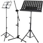 Height Adjustable Music Stand Orchestra Choir Book Holder Tripod Mic Stand 