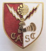 CHARLTON ATHLETIC - Vintage SUPPORTERS CLUB Enamel Football Pin Badge (Gold)