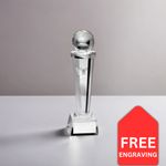 Football Glass Trophy 8" with FREE Engraving