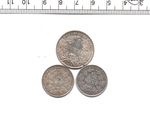 1907 & 1915 GERMAN EMPIRE THREE 90% SILVER HALF & ONE  MARK COINS (758)
