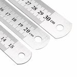 Double Side Metal Ruler Stainless Steel- 30cm-20cm-15cm 12"/ 8"/6"