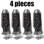 4Pcs Motorcycle Motorbike Turn Signal Indicator Lamp Amber Mini LED Light Smoked