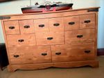 Wooden Freestanding Chest of Drawers, Brown Medium Wood Tone, 11 Drawers