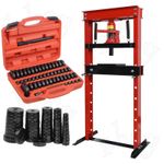 Workshop Press 12T Hydraulic Bench Workshop + 52Pcs Wheel Bearing Race Seal Set