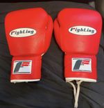 Fighting Sports 14oz Boxing Gloves (Red) Lace Up