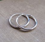 Thick  2 mm Sterling Silver 925  Hoop  Earrings - Size 10 - 40 mm  !!   New  !!