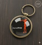 Depeche Mode Logo | Black Celebration | Round Bronze Keyring Dome | Goth Music