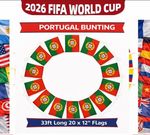 Portugal Flag Bunting 10m 20 XL 12"x9" Bandeira de Portugal Flags Fast Dispatch