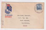 New Zealand Patriotic Cover WW2 'NZ Prepares' Littleton 1944 Censored PC90 Label